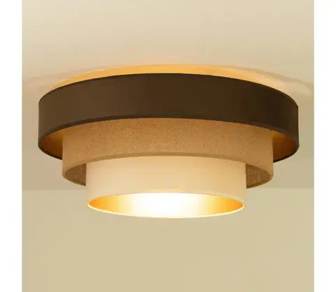 Svietidlá  Stropné svietidlo WENTA 1xE27/60W/230V priemer 50 cm hnedá/juta/béžová H0786