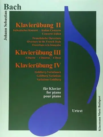 Hudba - noty, spevníky, príručky Bach JS Klavierubung II-IV - Bach Sebastian Johann
