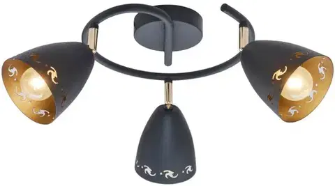 Stropná svetla Špirálová stropná lampa COTY 3x40W E14 čierna