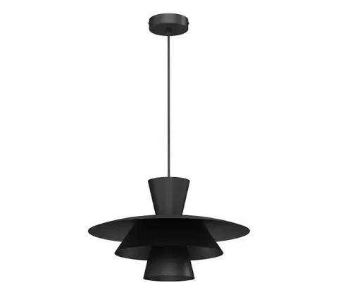 Svietidlá  Luster na lanku PLATO 1xE27/15W/230V čierna 4486