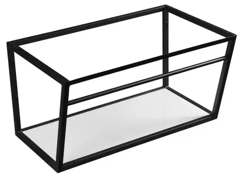 Kúpeľňový nábytok SAPHO - SKA konzola pod umývadlo 750x400x460, čierna mat, s bielou MDF policou SKA102