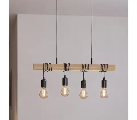 Svietidlá Eglo 32916 - Luster na lanku TOWNSHEND 4xE27/60W/230V 32916