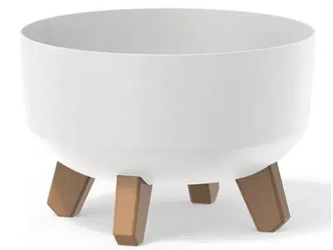 Kvetináče a truhlíky NABBI DGRL240L plastový kvetináč na nožičkách 23,5 cm biela