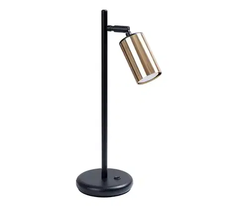 Lampy  SL.1389 - Stolná lampa WINX 1xGU10/10W/230V čierna/zlatá SL.1389