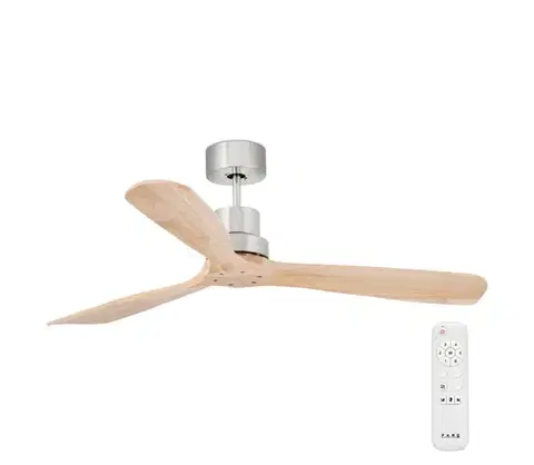 Ventilátory FARO Barcelona FARO 33373DC - Stropný látor LANTAU drevo/matný chróm pr. 132 cm + DO 33373DC