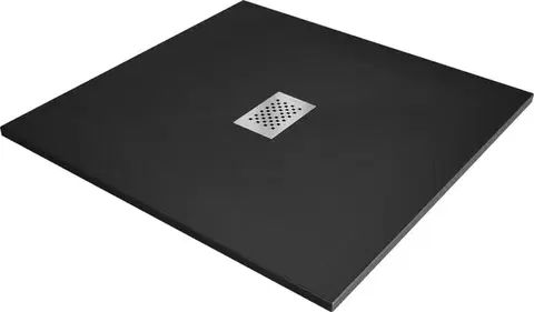 Vane MEXEN/S - Hugo sprchová vanička SMC 100 x 100, čierna, krytka nerez 42701010-X