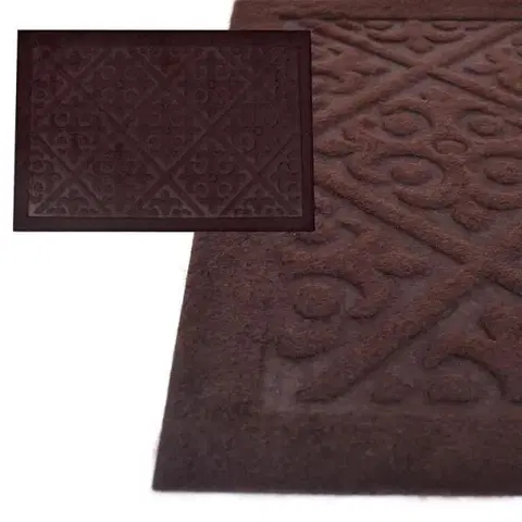 Rohožky Kinekus Rohož 40x60cm, guma+textil, hnedá, ORNAMENT, bezokrajová
