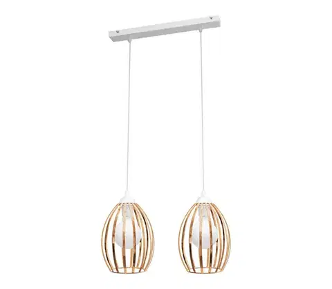 Svietidlá  Luster na lanku DALI 2xE27/15W/230V medená W-L 1355/2 WT+BR