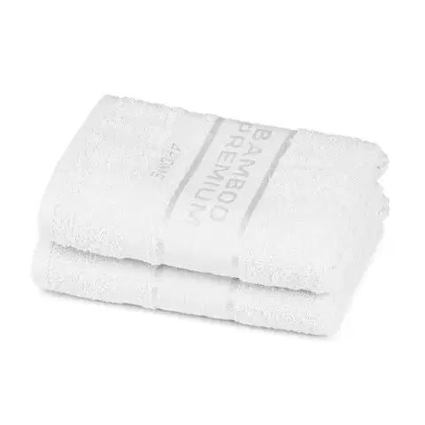 Uteráky 4Home Bamboo Premium uterák biela, 50 x 100 cm, sada 2 ks