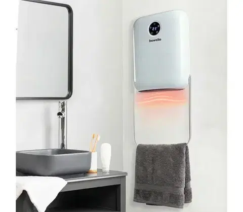 Predlžovacie káble  Nástenný ohrievač s vešiakom na uteráky, 2000W/230V, IP22, biely, s diaľkovým ovládaním BW2104