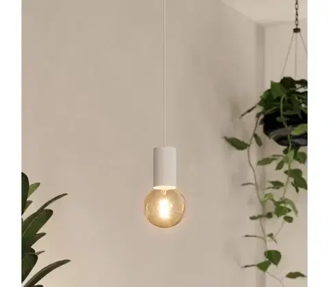 Svietidlá Eglo 900798 - Luster na lanku POZUETA 1xE27/40W/230V biela 900798