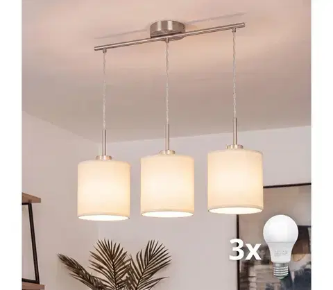 Svietidlá BRILAGI - LED závesný luster na lanku NUBILA 3xE27/60W/230V krémový EG32521+3xBG1585