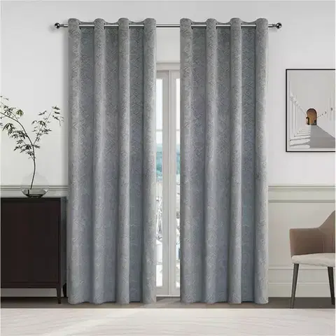 Metrážne závesy Závesový materiál YC11937/280G/22 sivá 280 cm Tovar na mieru