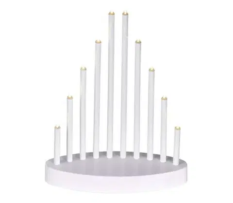 Vianočné dekorácie  LED Vianočný svietnik 10xLED/3xAA biela DCAW01