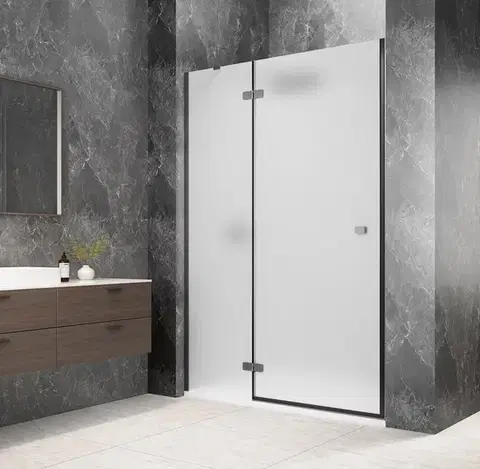 Sprchovacie kúty POLYSAN - GLOBE GUN METAL sprchové dvere do niky 1100, matné sklo, ľavá GB1011MLGM