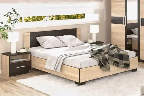 Manželské postele VALENTÍNA, manželská posteľ 160 sonoma/wenge