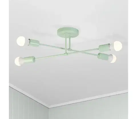 Svietidlá  Prisadené stropné svietidlo CAMBRIDGE 4xE27/15W/230V zelené W-2022/4 MT