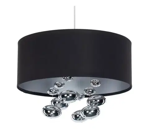Svietidlá  Závesný luster na lane BUBBLE 1xE27/60W/230V, priemer 50 cm, čierny 01B-002-60