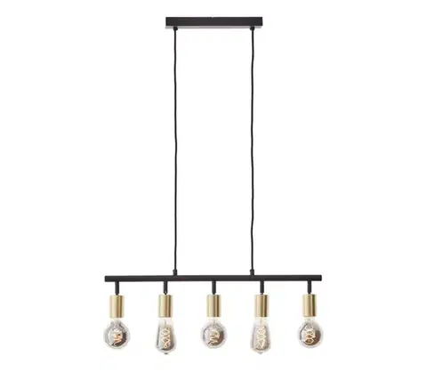 Svietidlá Brilliant - Luster na lanku 5xE27/28W/230V čierna/mosadz 99684/78