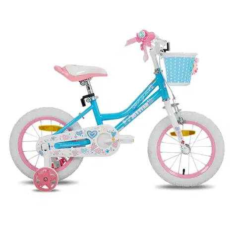 Bicykle Detský bicykel Joystar Angel 14" s košíkom a kolieskami • 91-119 cm modrá