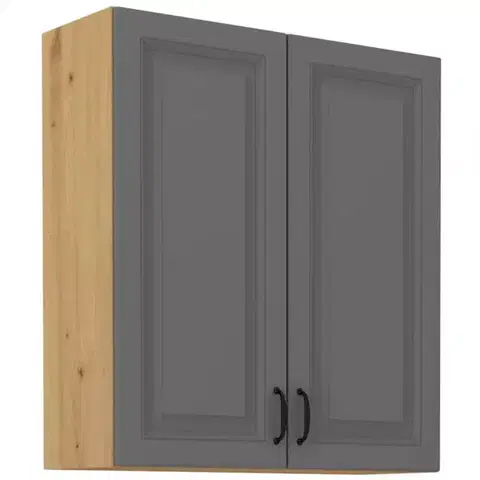 Kuchynské skrinky visiace Kuchynská skrinka Stilo dustgrey/artisan 80g/90 2f