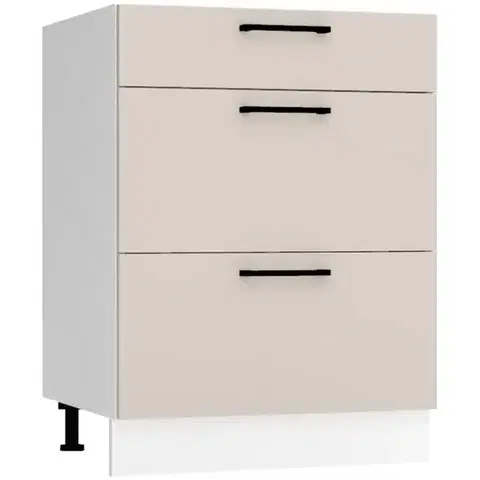Kuchynské skrinky stojace Kuchynská skrinka Max D60s/3   svetlobéžová
