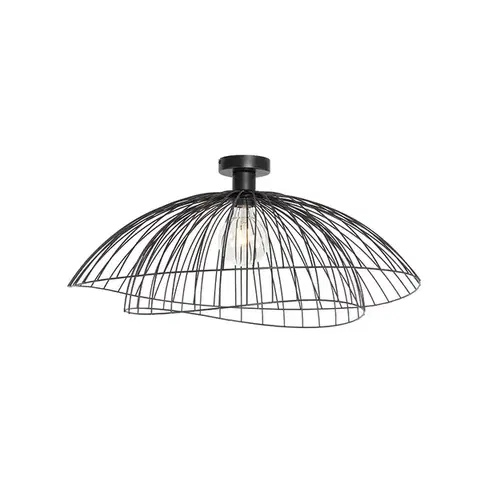 Stropné osvetlenie Dizajnové stropné svietidlo čierne 66 cm - Pua