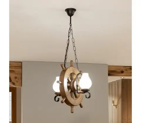 Svietidlá BRILAGI - Luster na reťazi TIMONA 2xE14/40W/230V buk/orech EX-01005