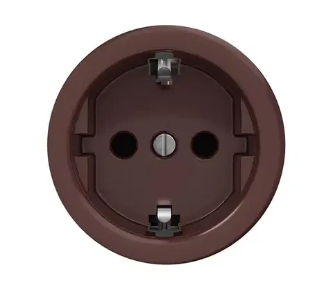 Predlžovacie káble Reblig - Retro domová zásuvka bez rámčeka SCHUKO 230V/16A hnedá H/ZS