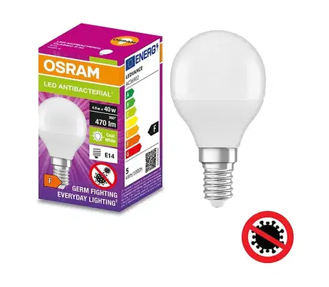 LED osvetlenie LED Antibakteriálna žiarovka P40 E14/4,9W/230V 4000K - Osram 4058075561519