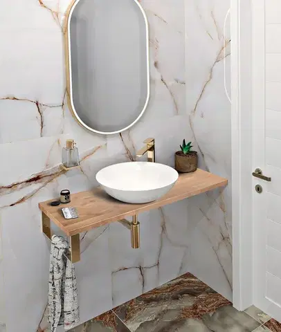 Kúpeľňový nábytok SAPHO - WOODY doska 1300x28x360, masív prírodný dub WD136-70