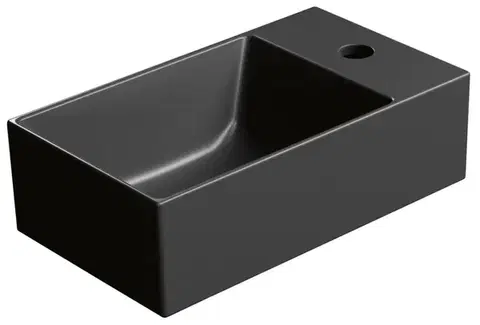 Umývadlá GSI - KUBE X keramické umývadlo 40x23cm, pravé/ľavé,  čierna mat 9484126