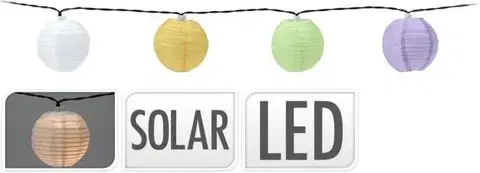 Záhradné lampy Kinekus Svetlo záhradné, solárne, lampión, 10ks, 2,7m