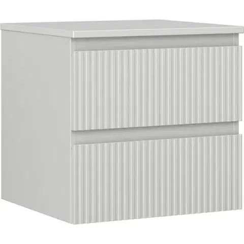 Kúpeľňový nábytok MEXEN/S - Rivel kúpeľňová skrinka pod umývadlo 50 cm s doskou, 2 zásuvky, reliéf, šedá mat 91A20-05047-2-BFFC62