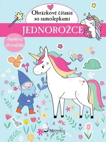 Nalepovačky, vystrihovačky, skladačky Jednorožce - Obrázkové čítanie so samolepkami
