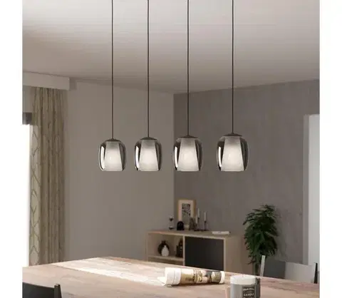 Svietidlá Eglo 901193 - Luster na lanku CIAMPINO 4xE27/28W/230V šedá 901193