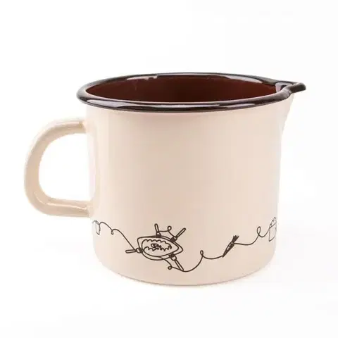 Hrnčeky a šálky Kinekus Hrnček 12cm/1L s výlevkou dekor Linea