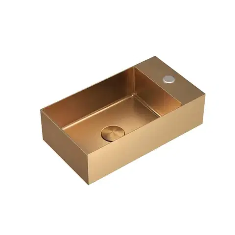 Umývadlá Závesné umývadlo vo farbe rosegold SAT Aurum 40x22 cm bez prepadu SATAUR4022BRG SATAUR4022BRG