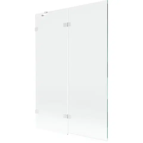 Sprchové dvere MEXEN/S - Lunar vaňová zástena 2-krídlová ľavá 120 x 150, transparent, biela 897-120-100-20-00-L