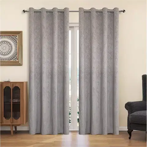 Závesy do spálne Záves na krúžkoch YC11940/200G/122/140x250 cm sivý