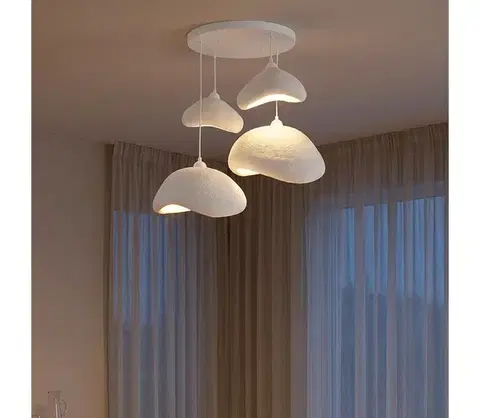 Svietidlá BRILAGI - Závesný luster WABI SABI na lanku 4xE27/40W/230V pr. 90 cm, biely 118OPV1115