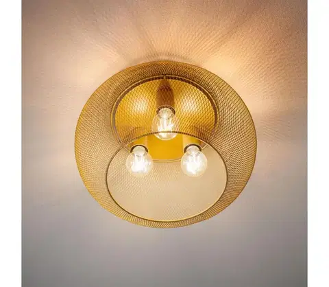 Svietidlá Redo 01-3139 - Stropné svietidlo CROKET 3xE27/42W/230V pr. 40 cm zlatá 01-3139
