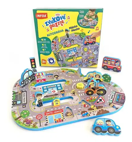 Pre najmenších Zvukové puzzle - Autodráha - Mesto (CZ/SK vydanie)