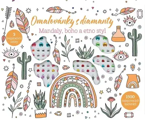 Pre deti a mládež - ostatné Omalovánky s diamanty - Mandaly, boho a etno styl