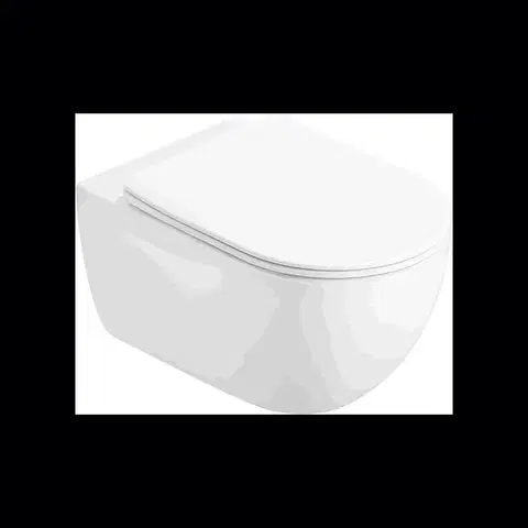 Záchody MEXEN - Carmen Závesná WC misa Rimless Tornado vrátane sedátka s slow slim, duroplast, biela lesk 3088L4000T