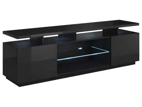 TV stolíky CAMA MEBLE Eva tv stolík čierny lesk