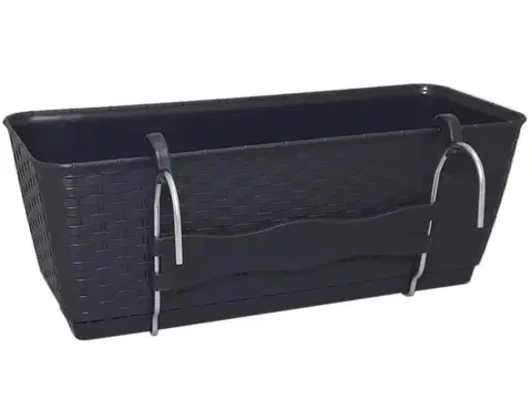 Kvetináče a truhlíky NABBI DRL400PW plastový balkónový kvetináč 38,6 cm hnedá