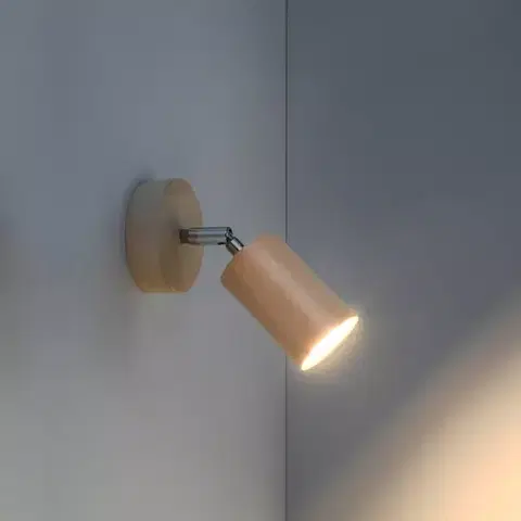 Lampy do obývačky Nástenná lampa Rinne prírodné drevo