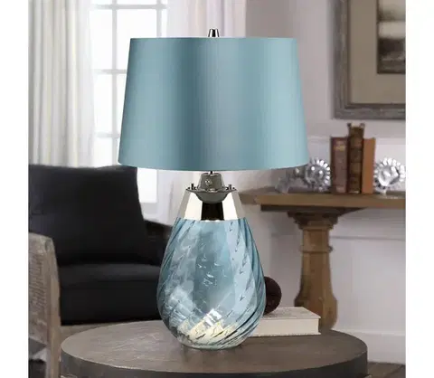 Lampy Elstead LENA-TL-S-MODRÁ - LED Stolná lampa LENA 1xE27/60W/230V + 1xGU10/7W modrá LENA-TL-S-BLUE