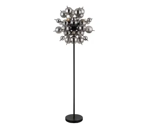 Lampy Globo 15633SS - Stojacia lampa UDO 6xE14/25W/230V čierna/dymová 15633SS
